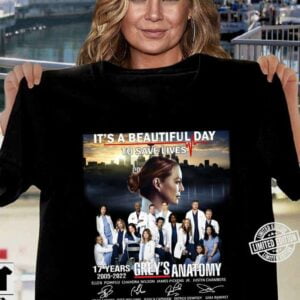 Its A Beautiful Day To Save Lives Greys Anatomy 17 Years 2005 2022 Thank You For The Memories Signatures T Shirt Merch