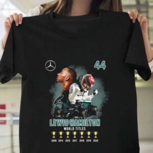 Lewis Hamilton World Titles Signature T Shirt Merch