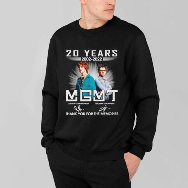 MGMT 20 Years Anniversary 2002 2022 Signatures Thank You For The Memories T Shirt