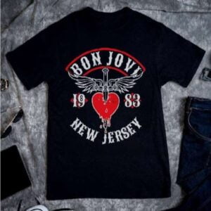 New Jersey 1983 Bon Jovi T Shirt Merch