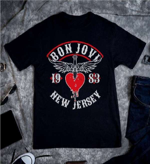 Bon Jovi New Jersey 1983 Kids T Shirt Rock Band Boys Girls Baby Youth Toddler