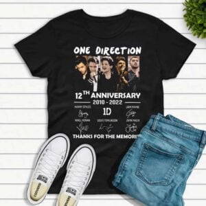 One Direction 12th Anniversary 2010 2022 Signatures T Shirt Band Music Merch