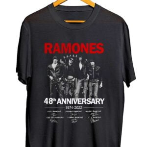 Ramones 48th Anniversary 1974 2022 Signatures T Shirt Band Music Merch