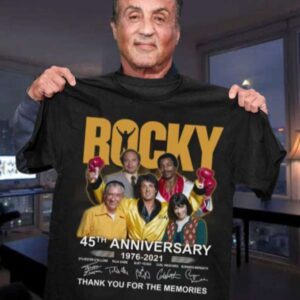 Rocky 45th Anniversary 1976 2021 Signature T Shirt Merch