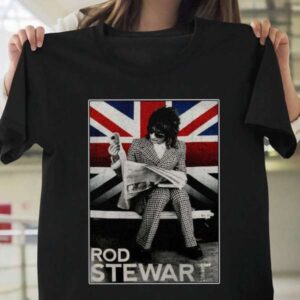 Rod Stewart Plaid Union Jack Tour 2014 T Shirt Merch