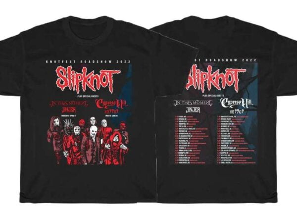 Slipknot 2022 Tour T Shirt The Knotfest Roadshow 2022 Concert Merch