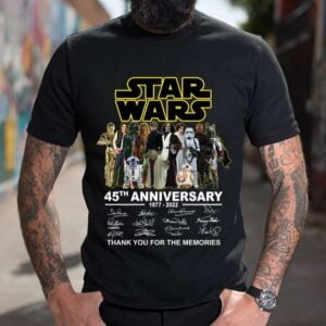 Star Wars 45th Years Anniversary 1977 2022 Thank You For The Memory Signatures T Shirt Merch