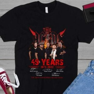 The ACDC 49 Years 1973 2022 T Shirt The Best Memories Never Fade Signatures Merch