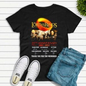 The Lord Of The Rings 21th Anniversary 2001 2022 Signatures T Shirt Thank You For The Memories