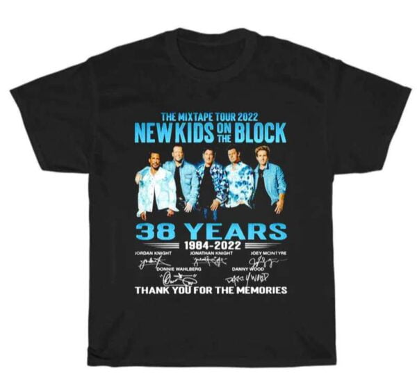 The Mixtape Tour 2022 NKOTB 38 Years 1984 2022 Thank You For The Memories Signatures T Shirt