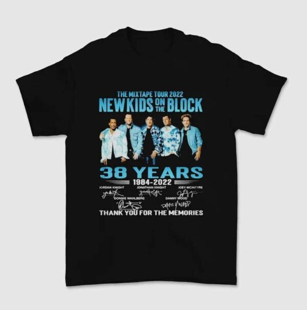 The Mixtape Tour 2022 NKOTB 38 Years 1984 2022 Thank You For The Memories Signatures T Shirt Merch