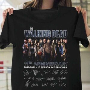 The Walking Dead 11th Anniversary Signatures T Shirt Merch