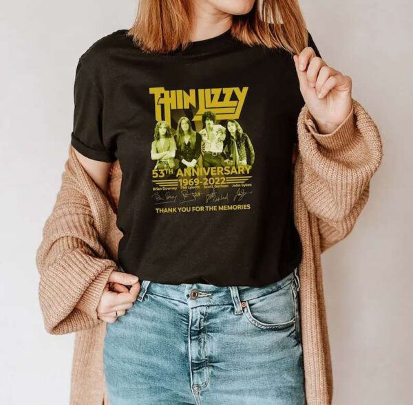 Thin Lizzy 53RD Anniversary 1969 2022 T Shirt Signatures