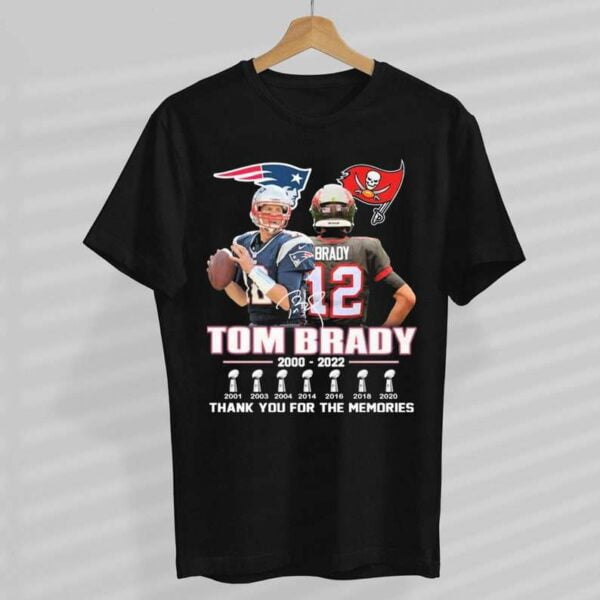 Tom Brady Patriot And Buccaneers 2000 2022 Signature Thank You For The Memories T Shirt Merch