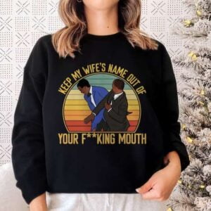 Will Smith Slaps Rock T Shirt Keep My Wifes Name Out