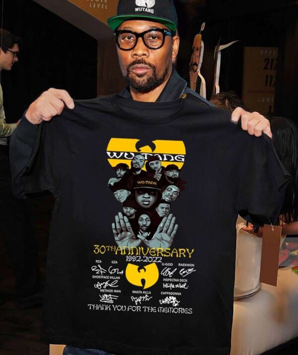 Wu Tang 30th Anniversary 1992 2022 Thank You For The Memories Signatures T Shirt Merch