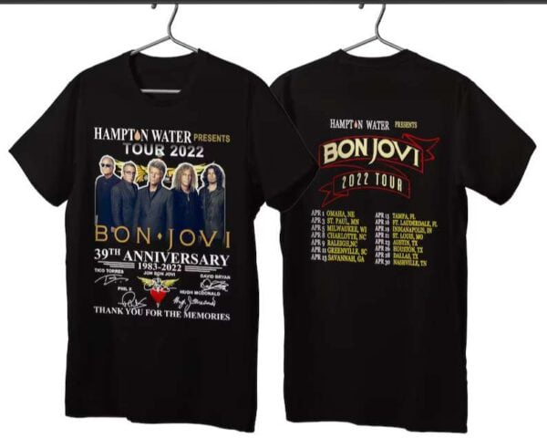 Bon Jovi 2022 Tour T Shirt Music Band