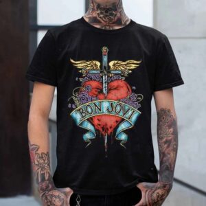 Bon Jovi Heart Band Shirt Music