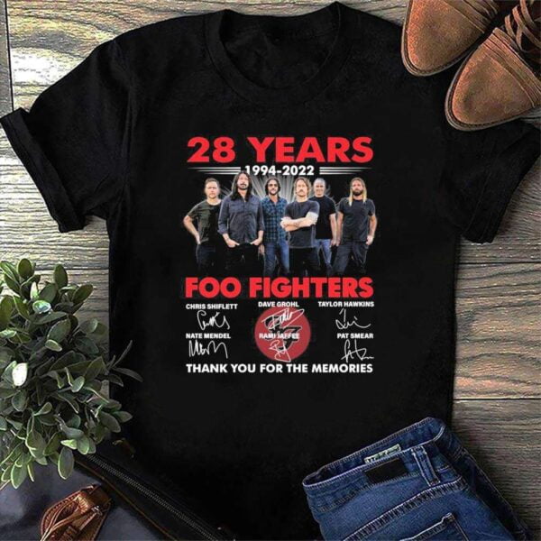 Foo Fighters 28 Years 1994 2022 T Shirt Signatures Thank You For The Memories