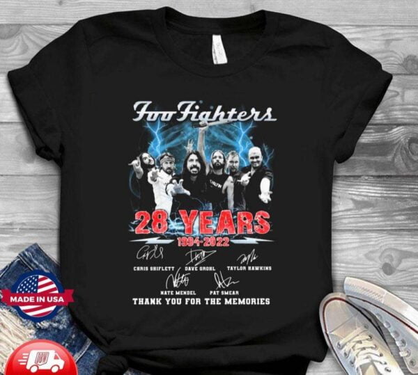 Foo Fighters T Shirt Taylor Hawkins 28 Years 1994 2022 Signatures Thank You For The Memories Merch