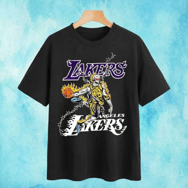 Lakers Los Angels Skeleton x Warren Lotas T Shirt Merch