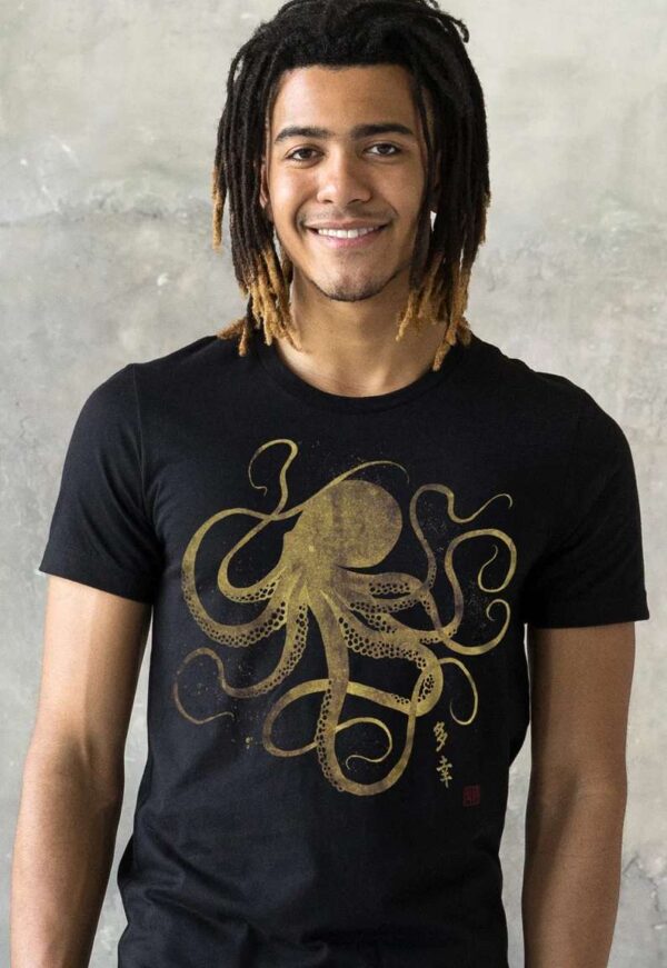 Octopus Japanese Calligraphy T Shirt