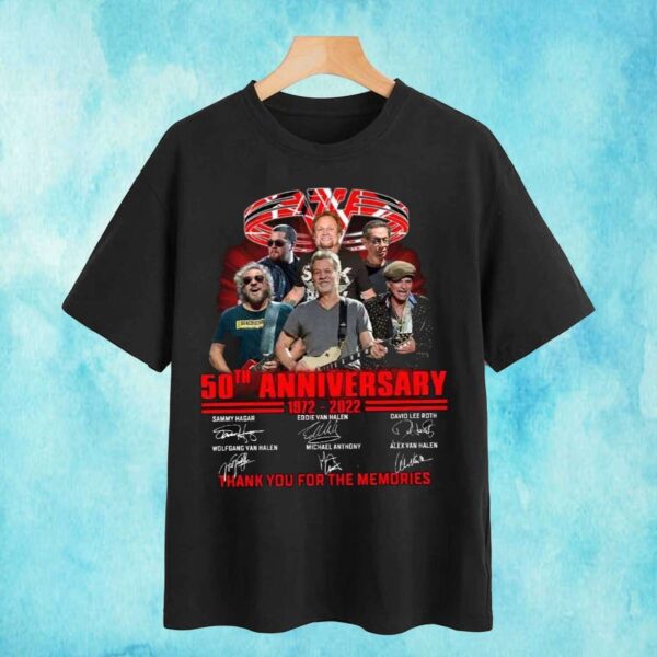 Van Halen 50th Anniversary 1972 2022 Thank You For The Memories Signature T Shirt