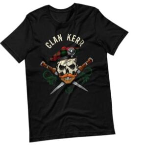 Clan Kerr Scottish Tartan T Shirt Biker Skull 2