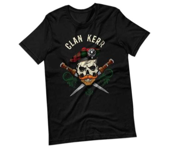 Clan Kerr Scottish Tartan T Shirt Biker Skull 2
