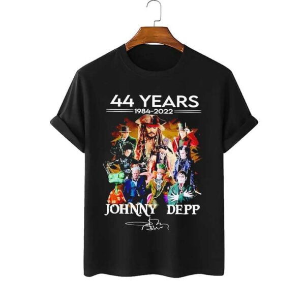 Johnny Depp Signatures 44 Years 1984 2022 T Shirt