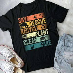 Save Bees Rescue Animals Recycle Plastics Earth Day T Shirt