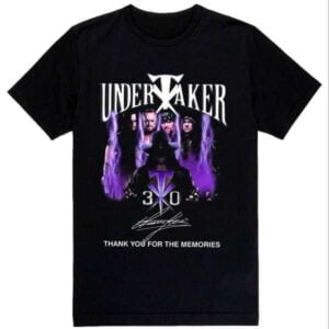 The Undertaker 30Th Anniversary Signatures Thank You For The Memories T Shirt