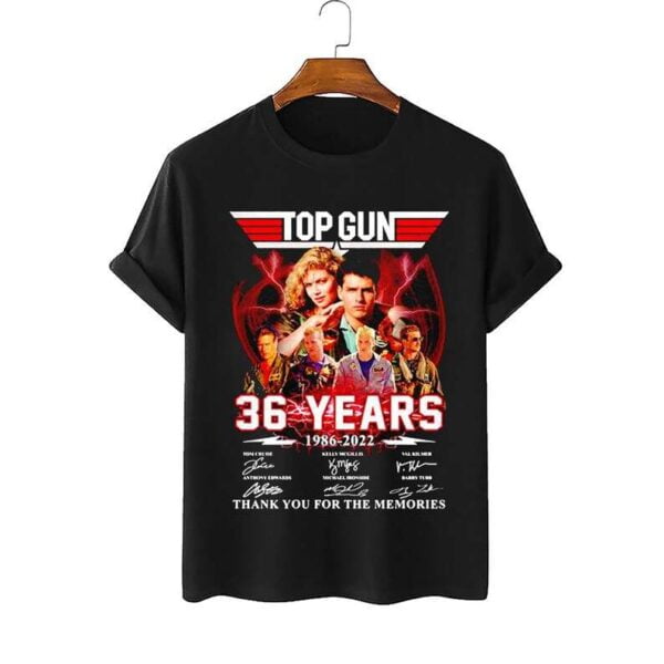 Top Gun 36 Years 1986 2022 Thank You For The Memories Signatures T Shirt Movie