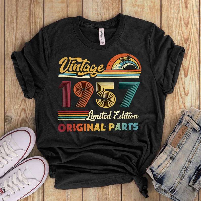 Vintage 1957 Birthday T-Shirt 65 Birthday
