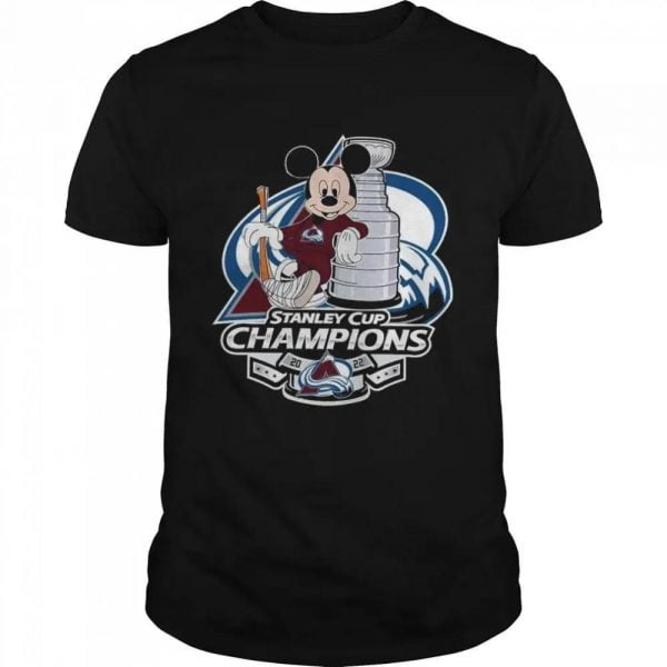 Colorado Avalanche T Shirt Mickey Mouse Colorado Avalanche 2022 Stanley Cup Champions