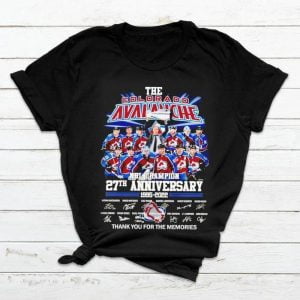 Colorado Avalanche T Shirt Stanley Cup Champion 27th Anniversary Thank You For The Memories Signatures