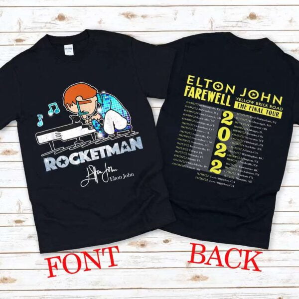 Elton John Farewell Tour Yellow Brick Road The Final Tour 2022 T Shirt Music