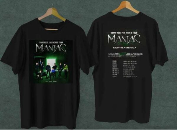 Stray Kids 2nd World Tour MANIAC 2022 T Shirt Band Music Concert