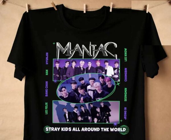 Stray Kids Maniac World Tour 2022 T Shirt Music Concert