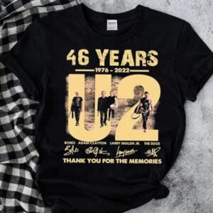 U2 Rock Band 46 Years 1976 2022 Thank You For The Memories Signatures T Shirt