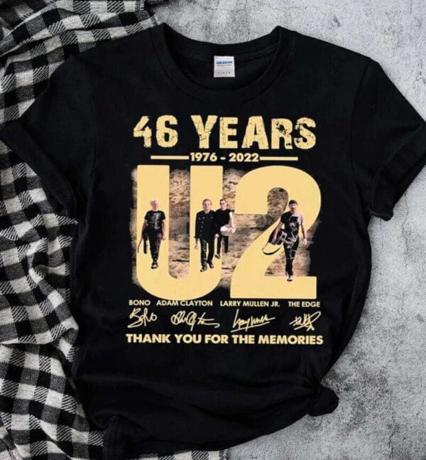 U2 Rock Band 46 Years 1976 2022 Thank You For The Memories Signatures T Shirt