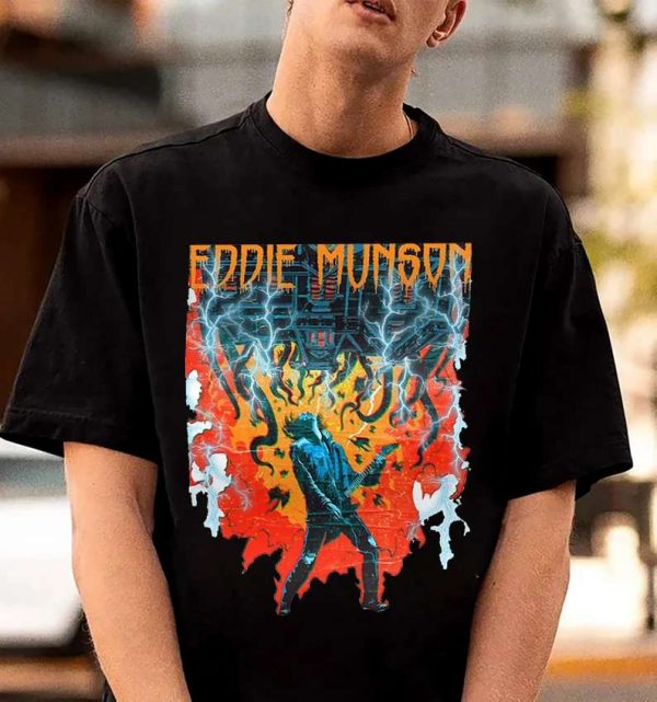 Eddie Munson Playing Guitar T Shirt Rooftop Concert Stranger Things