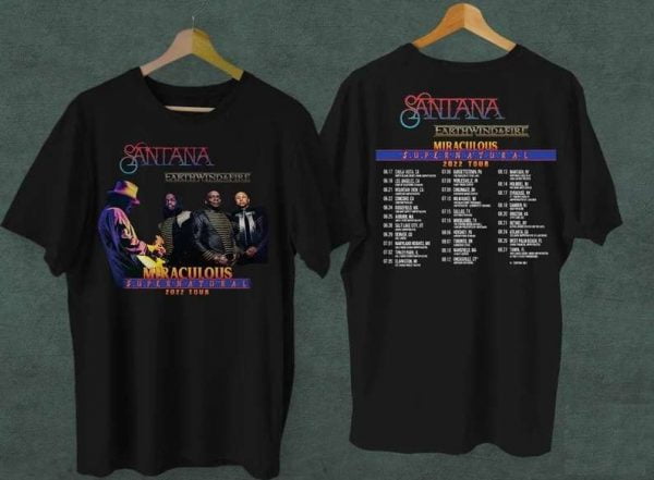 Santana Earth Wind Fire Miraculous Supernatural Tour 2022 T Shirt