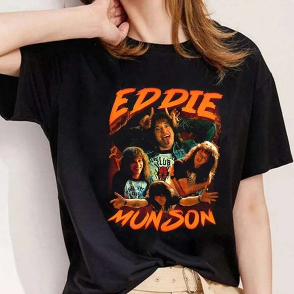 Eddie Munson Stranger Things Black T Shirt