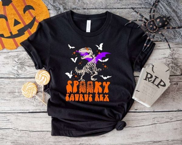 Spooky Saurus Rex Halloween Dinosaur T Shirt
