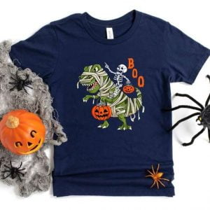 Trick or Treat Dinosaur Boo Halloween T Shirt
