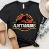 Aunt Saurus Aunt Dinosaur Custom Family Unisex T Shirt