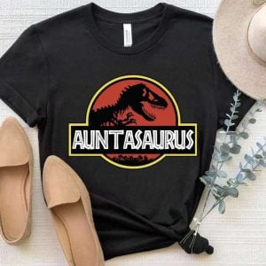 Aunt Saurus Aunt Dinosaur Custom Family Unisex T Shirt