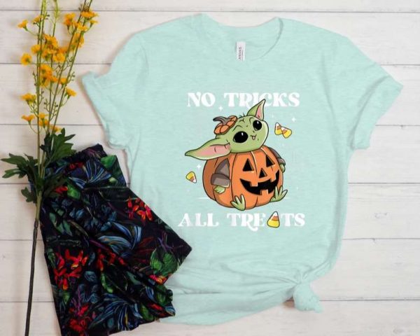 Baby Yoda Grogu Halloween No tricks All Treats Unisex T Shirt