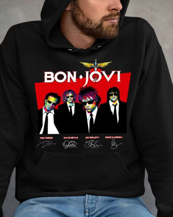 Bon Jovi Rock Band Signatures T Shirt For Men And Women